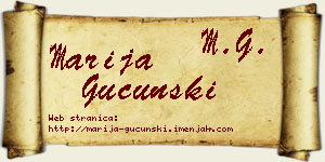 Marija Gucunski vizit kartica